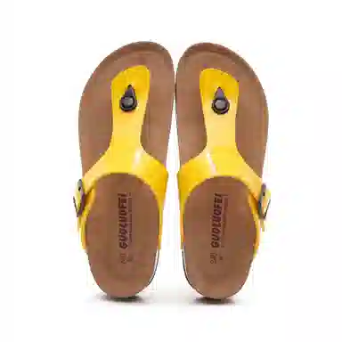 果洛菲 软木外穿夹脚平底时尚休闲人字拖鞋 男女同款