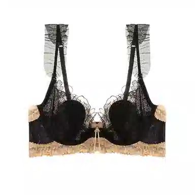 内在密码 夏季薄款显小胸碎花蕾丝法式兔耳软钢圈性感纯欲内衣女款