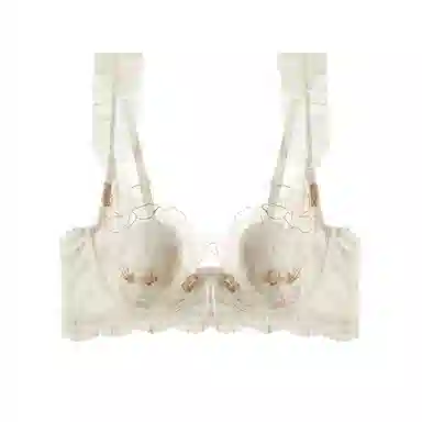 内在密码 夏季薄款显小胸碎花蕾丝法式兔耳软钢圈性感纯欲内衣女款