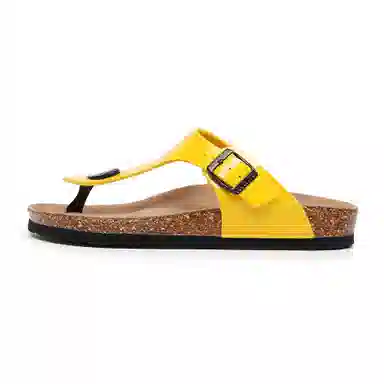 果洛菲 软木外穿夹脚平底时尚休闲人字拖鞋 男女同款