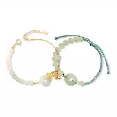 大唐国鼎 银杏莲蓬 轻奢小众 高级感 新中式 复古国风 琉璃 玉石手链 女款