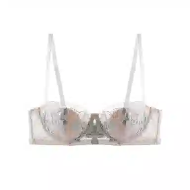 内在密码 法式半杯文胸吊带裙专用内衣女薄款大胸显小二分之一低胸兔耳杯性感胸罩夏