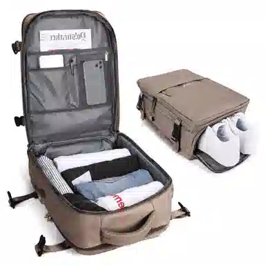 阿尔派妮 大容量学生百搭短途出差旅游行李多功能干湿分离独立鞋袋 织物 旅行包电脑包书包背包双肩包 男女同款情侣款 多色