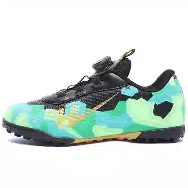 双星 运动舒适 专业草地抓地 减震防滑耐磨防水透气包裹性支撑轻便回弹 足球鞋 女款 黑绿