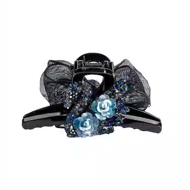 卡铂雅 蓝黑设计港风气质复古镶钻极简高级感 发夹 女款