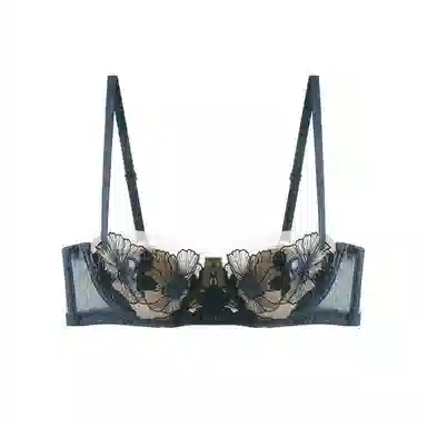 内在密码 法式半杯文胸吊带裙专用内衣女薄款大胸显小二分之一低胸兔耳杯性感胸罩夏