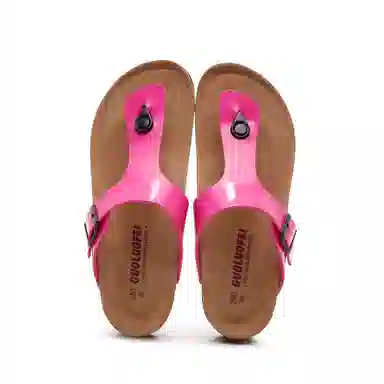 果洛菲 软木外穿夹脚平底时尚休闲人字拖鞋 男女同款