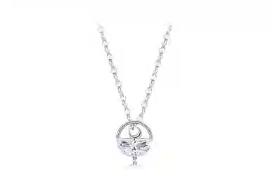 牧言 冷淡风简约小众设计高级感 星月垂挂双层链灵动流苏月亮四芒星手饰 合金 一汪清泉手链 女款