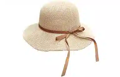 优幽兰 休闲简约大头围显脸小法式慵懒风波浪边大檐 可折叠韩版穿搭 聚酯纤维 防晒帽 女款