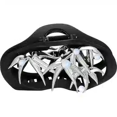 秦福炫 竹叶新中式 国风高端鲨鱼夹后脑勺半扎发高级感夹子头饰 发夹 女款