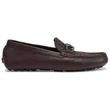 Fendi Leather Slip-On Loafers Brown