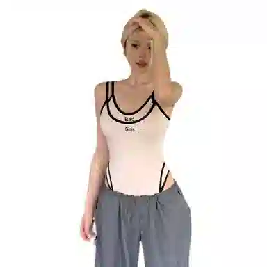 JUFU Retro Colorblock Bodysuit