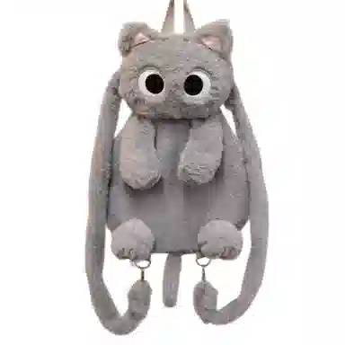 公主恋人 创意造型猫咪双肩包软乎乎的包包公仔抱枕 不掉毛不掉色填充饱满实用 玩偶周边