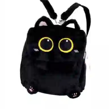 公主恋人 呆萌方形猫咪双肩包创意公仔包包 填充饱满柔软不掉色不掉毛 玩偶周边