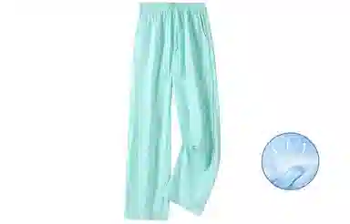 美式高街激光冲孔透气空调裤冰丝速干薄款垂感阔腿无性别抽绳工装伞兵休闲裤 男女同款 黑色