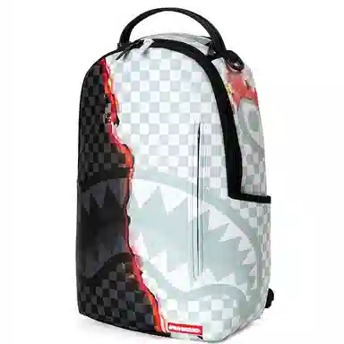 Sprayground Shark Logo Checkered Backpack