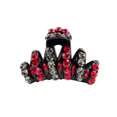 卡铂雅 红灰韩流休闲时尚潮流设计港风气质复古镶钻极简高级感 发夹 女款