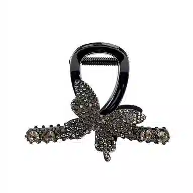 卡铂雅 黑色朵休闲 潮流设计港风复古镶钻极简高级感 发夹 女款