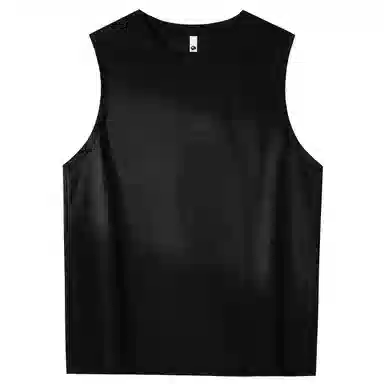 大卫贝肯 手绘艺术字母搞怪小熊印花宽松直筒背心 男女同款