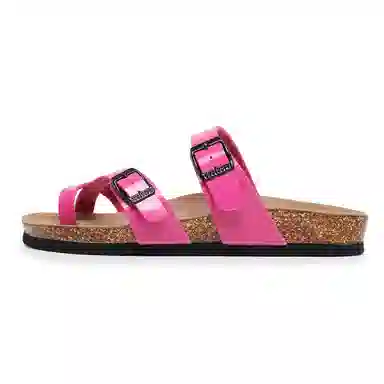 果洛菲 软木凉拖夹脚舒适百搭夏季亮面外穿平底套趾人字拖鞋 男女同款