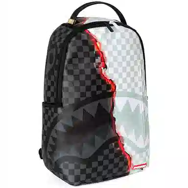 Sprayground Shark Logo Checkered Backpack