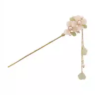 水中玉 古风玉兰花流苏簪子 新中式气质后脑勺盘发发钗简约现代头饰 发簪 女款