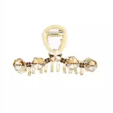 卡铂雅 金色韩流休闲设计港风气质复古镶钻极简高级感 发夹 女款