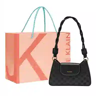 Jane Klain Woven Checkered Shoulder Bag