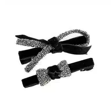 卡铂雅 绒布休闲时尚潮流设计港风气质复古镶钻极简高级感发饰 发夹 女款