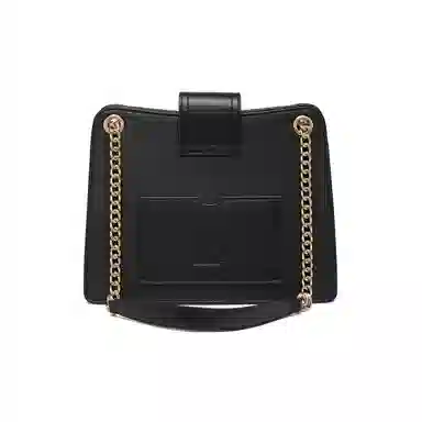 红蜻蜓 菱格时尚百搭金属链条通勤 牛皮 手提单肩包 常规 女款 黑色