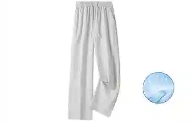 美式高街激光冲孔透气空调裤冰丝速干薄款垂感阔腿无性别抽绳工装伞兵休闲裤 男女同款 黑色