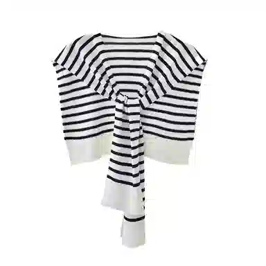 北极绒 春秋针织条纹外搭薄款夏季办公室空调房护颈坎肩 披肩 女款