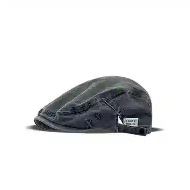 浪莎 复古牛仔前进帽英伦风大头围显脸小 棉 贝雷帽 女款