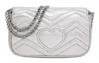 妙迪 小香风绣线 真皮羊皮 链条包单肩斜挎 小号 女款 墨染黑/奶昔白/月光银