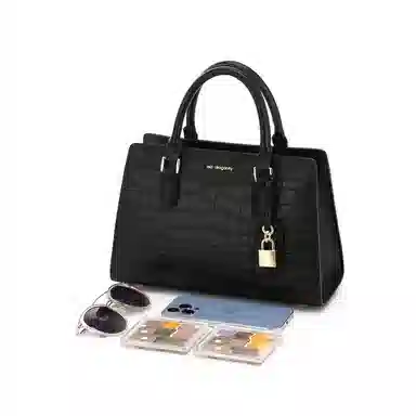 红蜻蜓真皮手提包大容量手拎包包女士鳄鱼纹妈妈包斜挎包多色牛皮