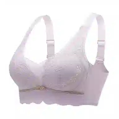 莫代尔 纯色聚拢上托防下垂薄款透气无钢圈蕾丝文胸 女款