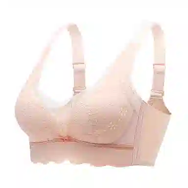 莫代尔 纯色聚拢上托防下垂薄款透气无钢圈蕾丝文胸 女款