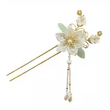 水中玉 铃兰花发钗高级感簪子新中式古风花朵盘发 发簪 女款