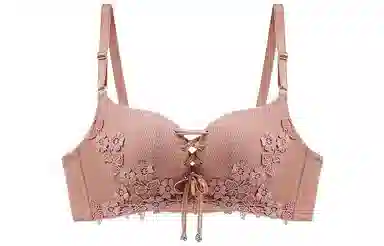 浪莎 纯色聚拢蕾丝美背文胸