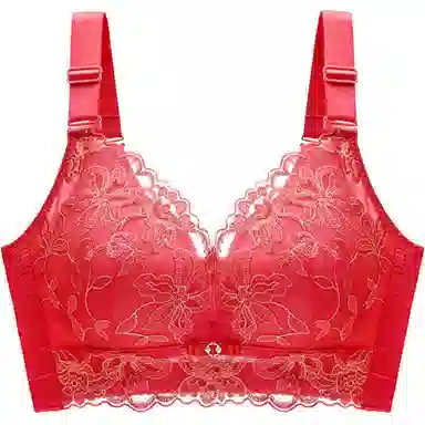 莫代尔 植物花卉聚拢收副乳防下垂简约舒适文胸 女款