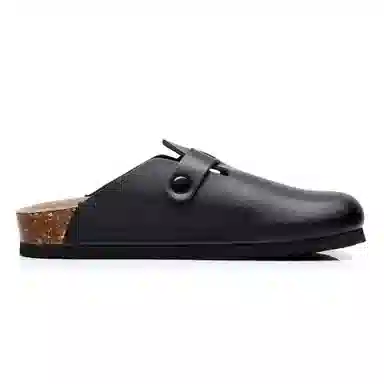 果洛菲 软木拖休闲舒适百搭平底懒人拖半拖情侣光面博肯鞋包头拖鞋 男女同款