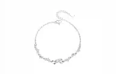 牧言 甜美可爱简约小众设计高级感 光面立体极光蝶梦闪耀水滴手饰 合金 幻彩蝴蝶手链 女款