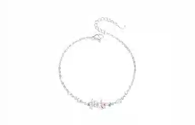 牧言 甜美可爱简约小众设计高级感 光面立体极光蝶梦闪耀水滴手饰 合金 幻彩蝴蝶手链 女款