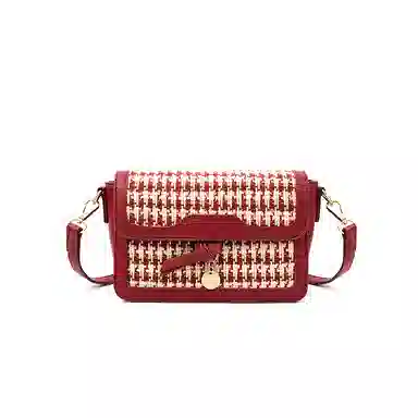 维尼奥 高级感复古小众小方包简约百搭通勤 合成革 单肩包斜挎包 女款 棕色/粉色/红色