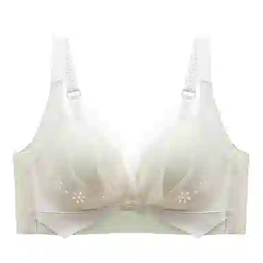 莫代尔 纯色网纱蝴蝶结聚拢无痕收副乳舒适文胸 女款