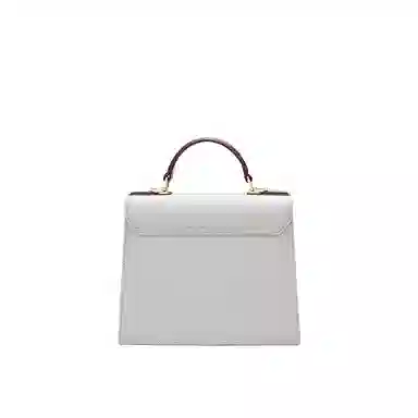 古伊西 玉兰系列 新中式国风玉兰花印花工艺戴妃包 牛皮 小众高级感旗袍手提通勤斜挎包 中号 女款 浅灰色