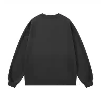 三体 文明系列 美式复古基础趣味字母发泡宽松休闲圆领套头百搭重磅高街潮牌时尚简约纯色学生保暖学院风情侣长袖卫衣 男女同款