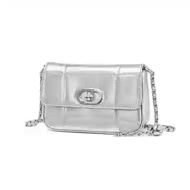 红蜻蜓 设计精致时尚潮流百搭小众高级感 牛皮 斜挎包 女款 银色