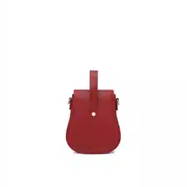 古伊西 敦煌图腾 新中式小众国风刺绣 牛皮 斜挎包单肩包 小号 女款 牡丹红