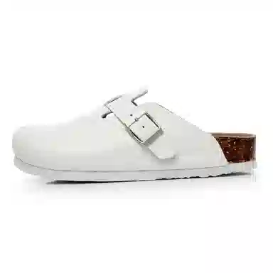 果洛菲 软木拖休闲舒适百搭平底懒人拖半拖情侣光面博肯鞋包头拖鞋 男女同款